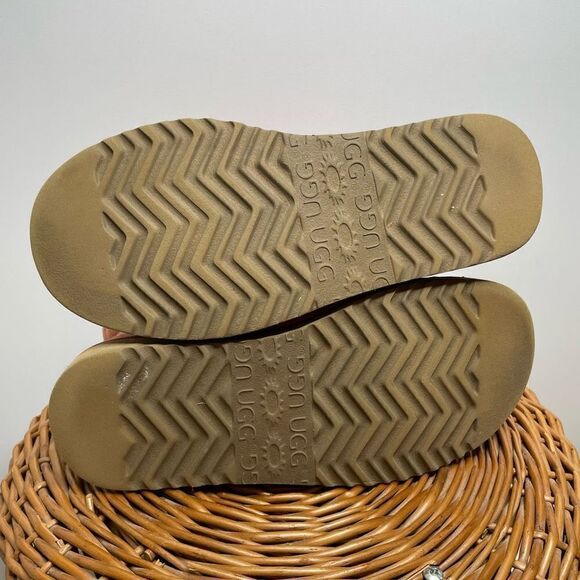 UGG Classic‎ Short 5825 Leather Sheepskin Lined Winter Boots Pink Coral Orange 7 - Picture 6 of 9